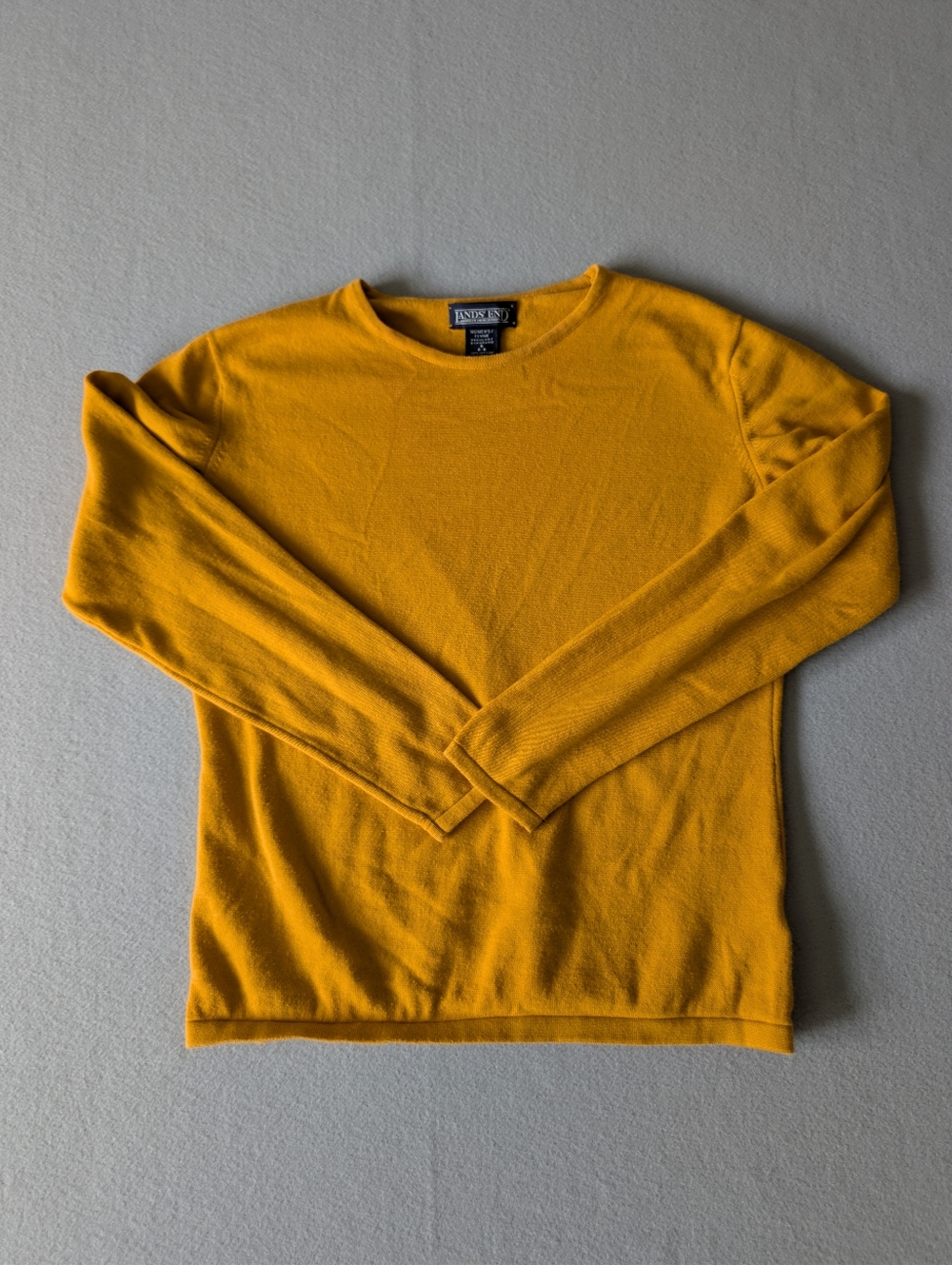 Vintage 90s Land's End 100% Cotton Women's Cardigan Sweater 2 Pc Set Yellow Sz S - Picture 13 of 16